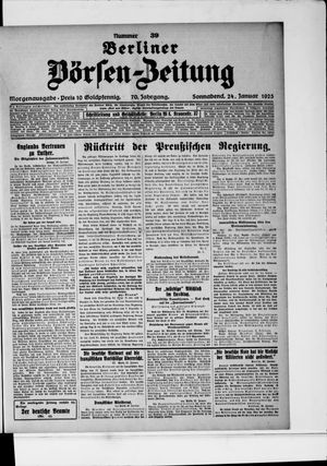 Berliner Börsen-Zeitung vom 24.01.1925