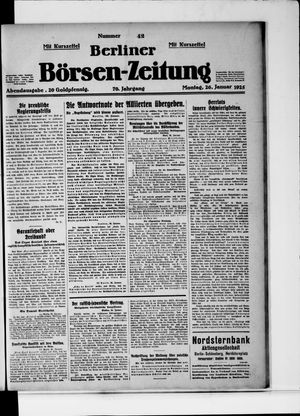 Berliner Börsen-Zeitung on Jan 26, 1925