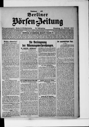 Berliner Börsen-Zeitung vom 27.01.1925