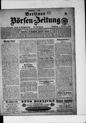 Berliner Börsen-Zeitung vom 01.02.1925