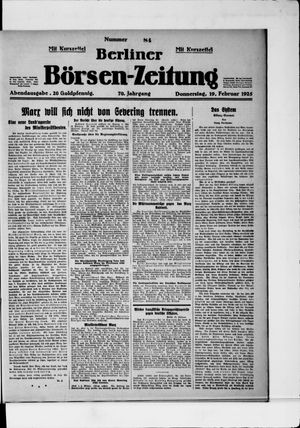 Berliner Börsen-Zeitung vom 19.02.1925
