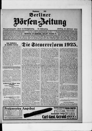 Berliner Börsen-Zeitung on Feb 20, 1925