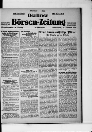 Berliner Börsen-Zeitung on Feb 21, 1925