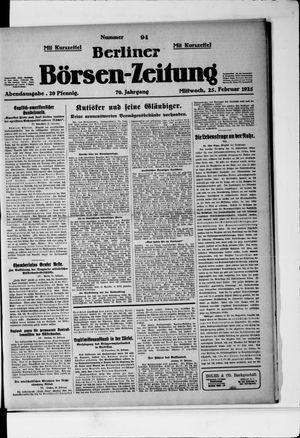 Berliner Börsen-Zeitung vom 25.02.1925
