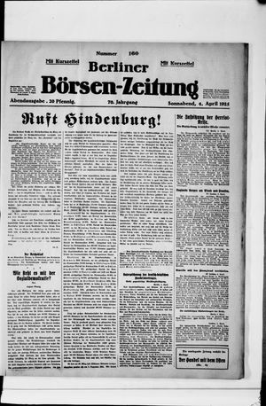Berliner Börsen-Zeitung on Apr 4, 1925