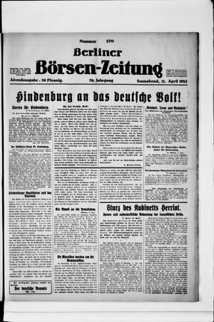 Berliner Börsen-Zeitung vom 11.04.1925