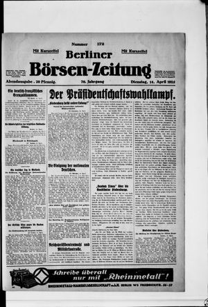 Berliner Börsen-Zeitung vom 14.04.1925