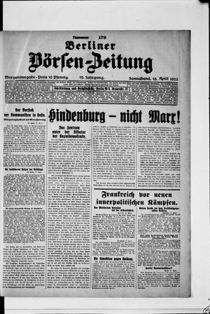 Berliner Börsen-Zeitung vom 18.04.1925