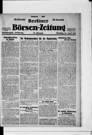 Berliner Börsen-Zeitung vom 28.04.1925