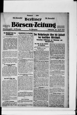 Berliner Börsen-Zeitung vom 29.04.1925