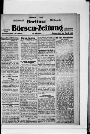 Berliner Börsen-Zeitung vom 30.04.1925
