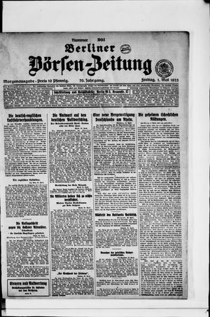 Berliner Börsen-Zeitung vom 01.05.1925