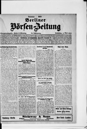 Berliner Börsen-Zeitung vom 03.05.1925