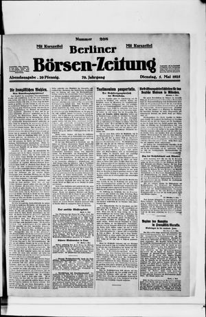 Berliner Börsen-Zeitung on May 5, 1925
