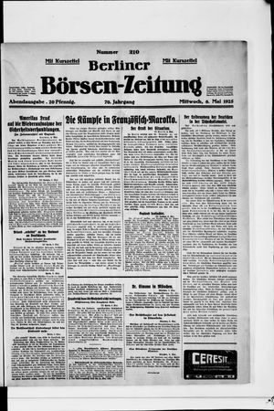Berliner Börsen-Zeitung vom 06.05.1925