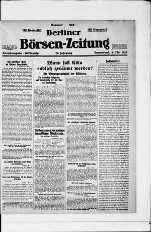 Berliner Börsen-Zeitung vom 09.05.1925