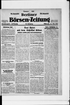 Berliner Börsen-Zeitung on May 13, 1925