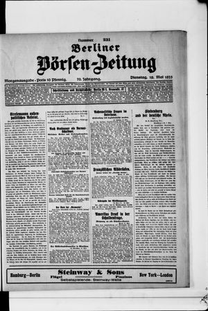 Berliner Börsen-Zeitung on May 19, 1925