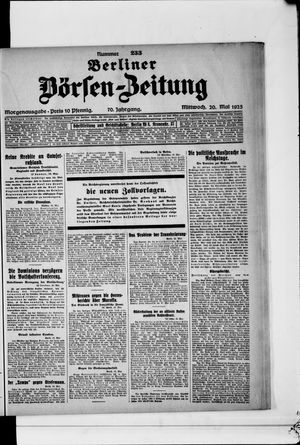 Berliner Börsen-Zeitung vom 20.05.1925