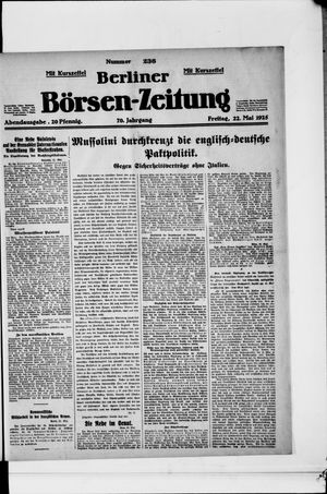 Berliner Börsen-Zeitung vom 22.05.1925