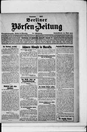 Berliner Börsen-Zeitung vom 23.05.1925