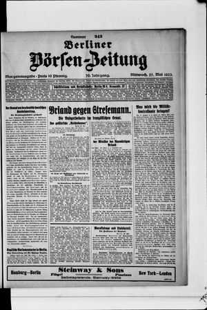 Berliner Börsen-Zeitung vom 27.05.1925