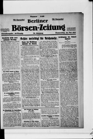 Berliner Börsen-Zeitung vom 28.05.1925
