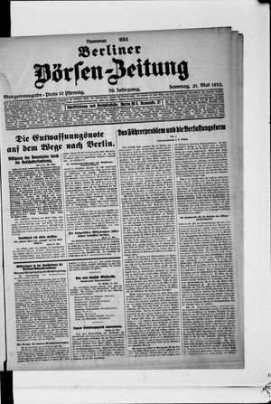 Berliner Börsen-Zeitung vom 31.05.1925