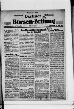 Berliner Börsen-Zeitung vom 02.06.1925