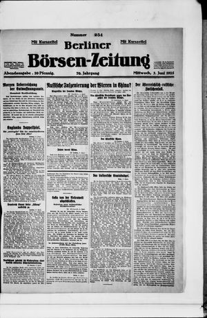 Berliner Börsen-Zeitung vom 03.06.1925