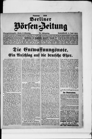 Berliner Börsen-Zeitung vom 06.06.1925