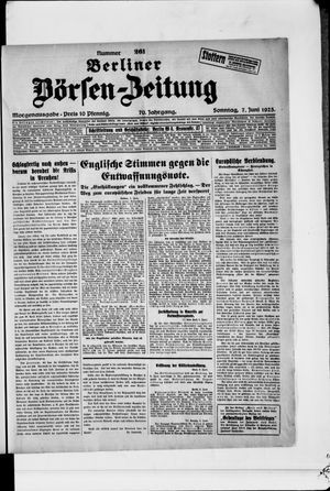 Berliner Börsen-Zeitung vom 07.06.1925