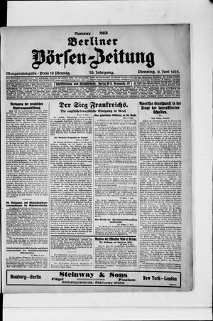Berliner Börsen-Zeitung vom 09.06.1925