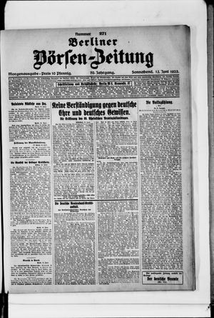 Berliner Börsen-Zeitung on Jun 13, 1925