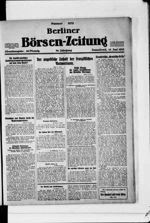 Berliner Börsen-Zeitung vom 13.06.1925