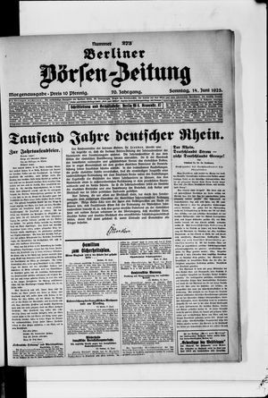 Berliner Börsen-Zeitung on Jun 14, 1925