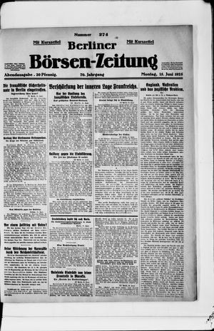 Berliner Börsen-Zeitung vom 15.06.1925
