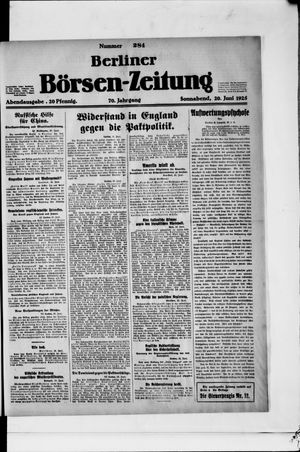 Berliner Börsen-Zeitung vom 20.06.1925