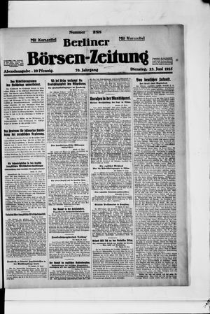 Berliner Börsen-Zeitung vom 23.06.1925