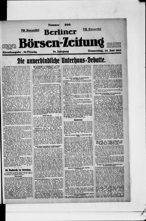 Berliner Börsen-Zeitung on Jun 25, 1925