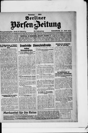 Berliner Börsen-Zeitung on Jun 27, 1925