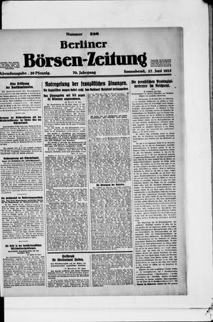 Berliner Börsen-Zeitung vom 27.06.1925