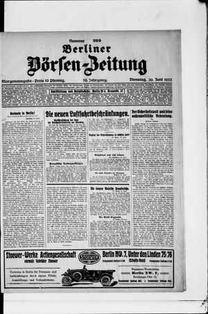 Berliner Börsen-Zeitung vom 30.06.1925