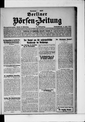 Berliner Börsen-Zeitung vom 04.07.1925
