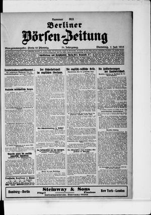 Berliner Börsen-Zeitung vom 07.07.1925