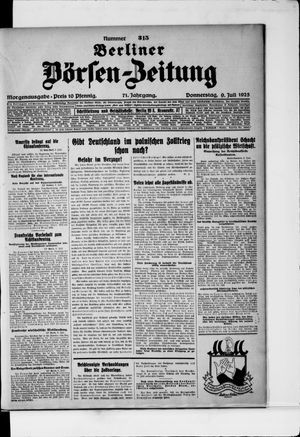 Berliner Börsen-Zeitung vom 09.07.1925