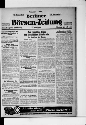 Berliner Börsen-Zeitung vom 13.07.1925