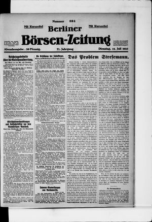 Berliner Börsen-Zeitung on Jul 14, 1925