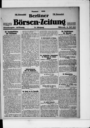 Berliner Börsen-Zeitung vom 15.07.1925