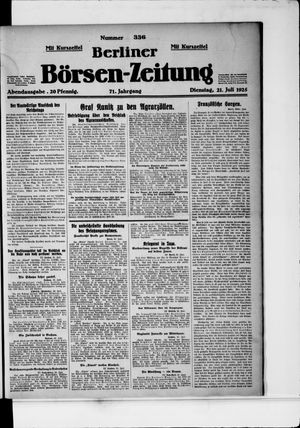Berliner Börsen-Zeitung vom 21.07.1925